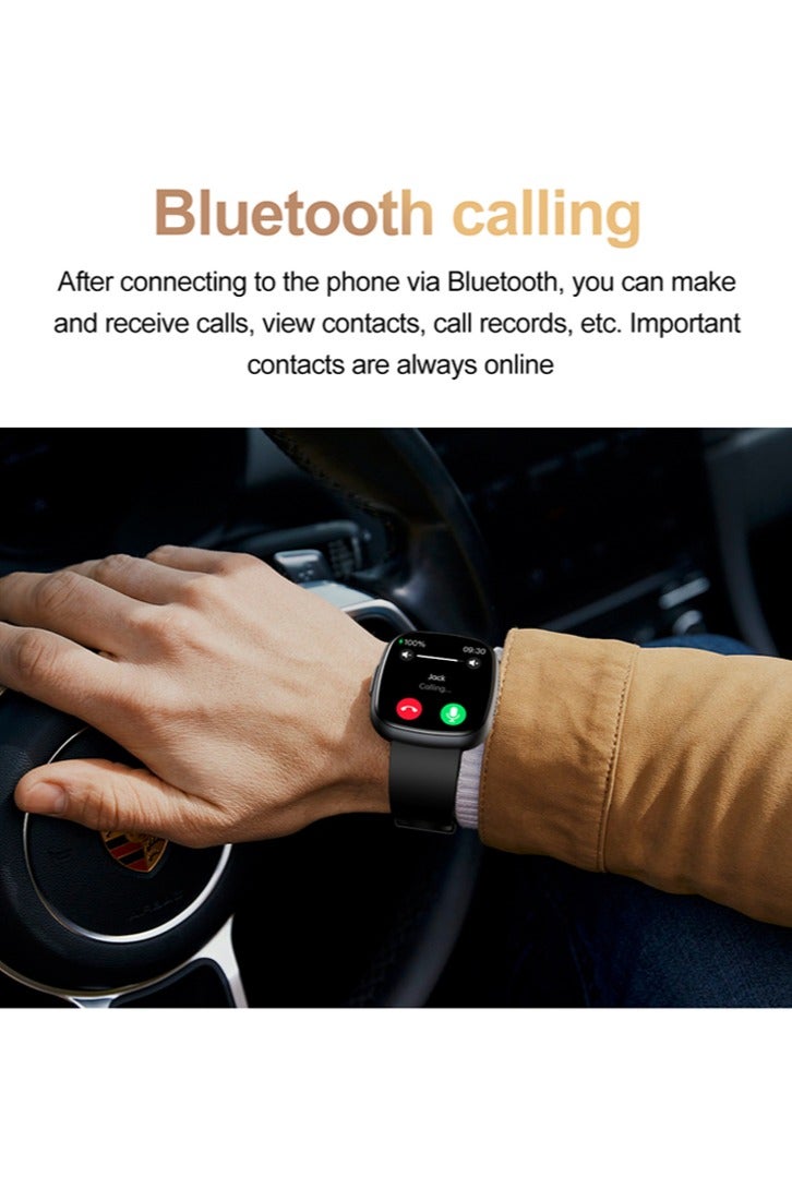 رولستيمي ساعات رجالية ونسائية ساعات ذكية ساعات رياضية أوضاع رياضية متعددة بلوتوث الاتصال مراقبة الصحة آي بي 68 مقاوم للماء عمر بطارية طويل جدا إي تي 593 أسود - Image 5