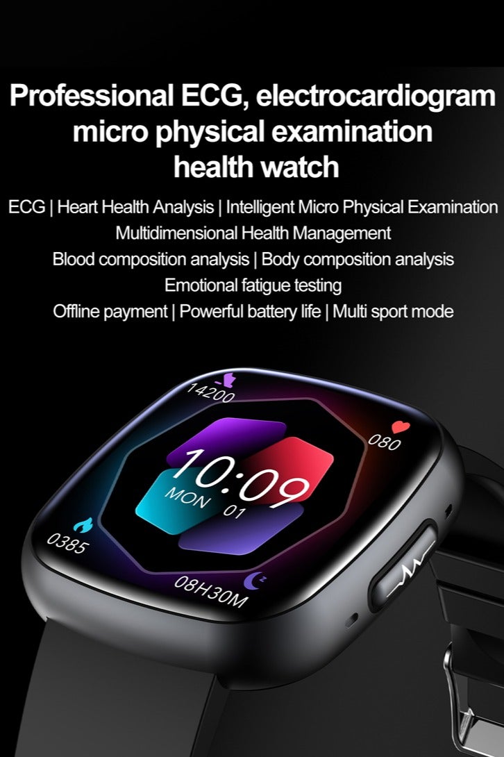 رولستيمي ساعات رجالية ونسائية ساعات ذكية ساعات رياضية أوضاع رياضية متعددة بلوتوث الاتصال مراقبة الصحة آي بي 68 مقاوم للماء عمر بطارية طويل جدا إي تي 593 أسود - Image 2