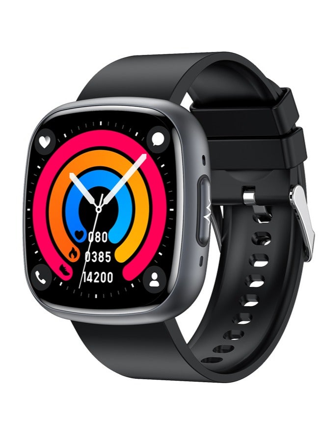 رولستيمي ساعات رجالية ونسائية ساعات ذكية ساعات رياضية أوضاع رياضية متعددة بلوتوث الاتصال مراقبة الصحة آي بي 68 مقاوم للماء عمر بطارية طويل جدا إي تي 593 أسود - Image 1