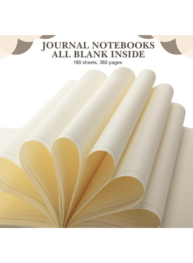 Monda 1 Pack A4 Notebooks and 3 Black pens,Large Journal 360 Pages Leather Softcover Hardcover Notebooks Thick Paper Lined Notepad for Office Home School Business Writing, 148*212mm - Image 5