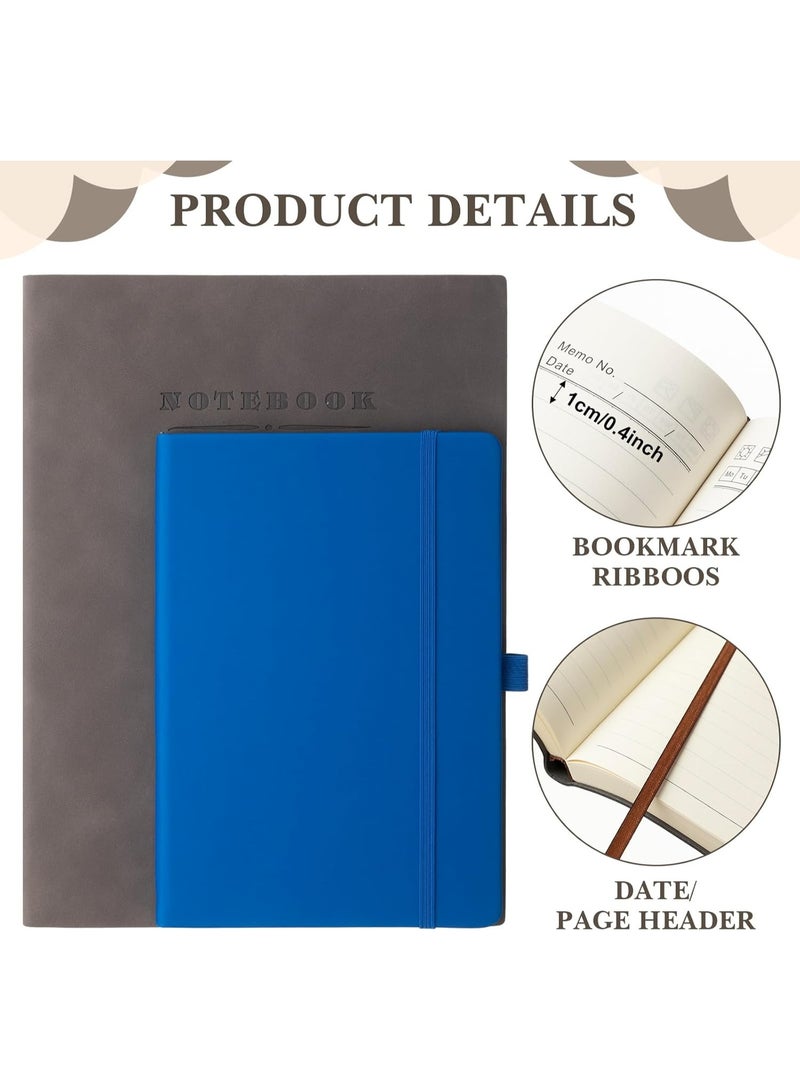 Monda 1 Pack A4 Notebooks and 3 Black pens,Large Journal 360 Pages Leather Softcover Hardcover Notebooks Thick Paper Lined Notepad for Office Home School Business Writing, 148*212mm - Image 4