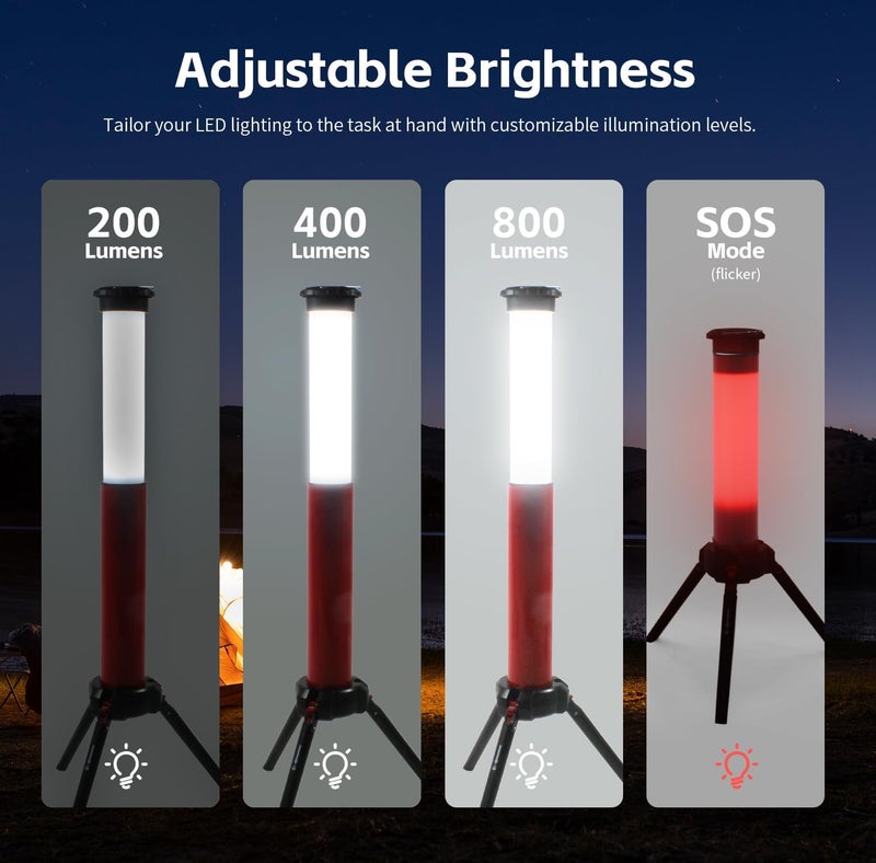 Maxworks MaxWorks 50901 Work LED Light with Foldable Tripod Legs Rechargable 3000mah Lithium Battery Different Brightness and Color Modes Up to 8000 Lumens - Image 3