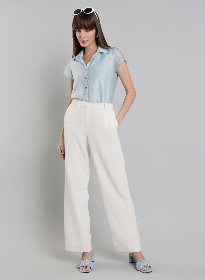 Mish Blue Short Sleeve Button-Down Top - Image 3