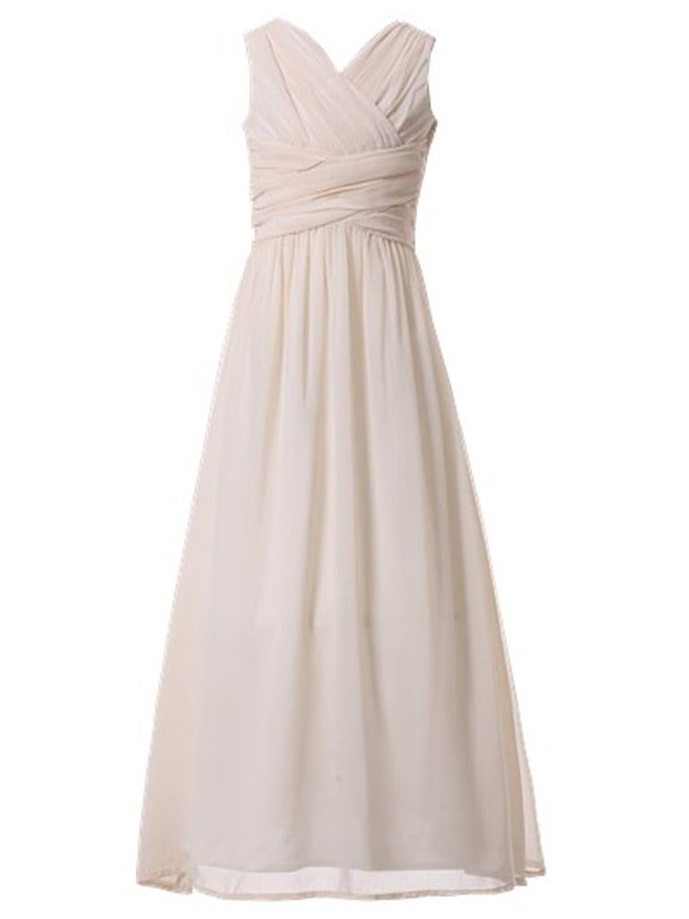 Happy Rose Flower Girl's Dress Party Dresses Juniors Long Bridesmaid Dress Ivory Cream 12 - Image 4