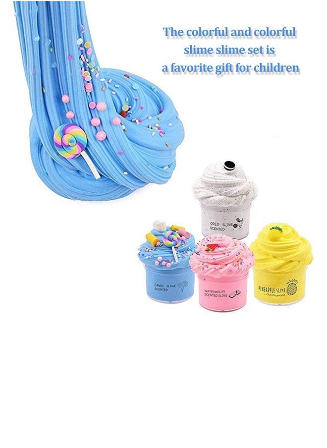 Wish - Butter Slime Kit for Kids, Girls & Boys - Non-Sticky, Scented, Soft & Glossy to Make Your Own Cloud Slime – Stress Relief Party Favors & Great Gift Idea, 4 Bottles - Image 1