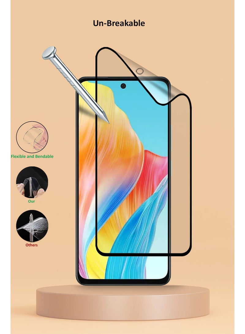 Techie غشاء واقي شاشة سيراميكي غير لامع 9D لهاتف Oppo A58 - ملمس ناعم ومضاد لبصمات الأصابع وخالٍ من الفقاعات - Image 5