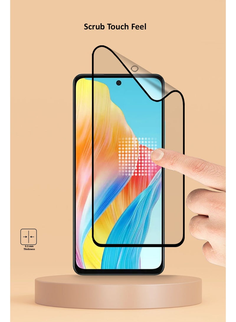 Techie غشاء واقي شاشة سيراميكي غير لامع 9D لهاتف Oppo A58 - ملمس ناعم ومضاد لبصمات الأصابع وخالٍ من الفقاعات - Image 3