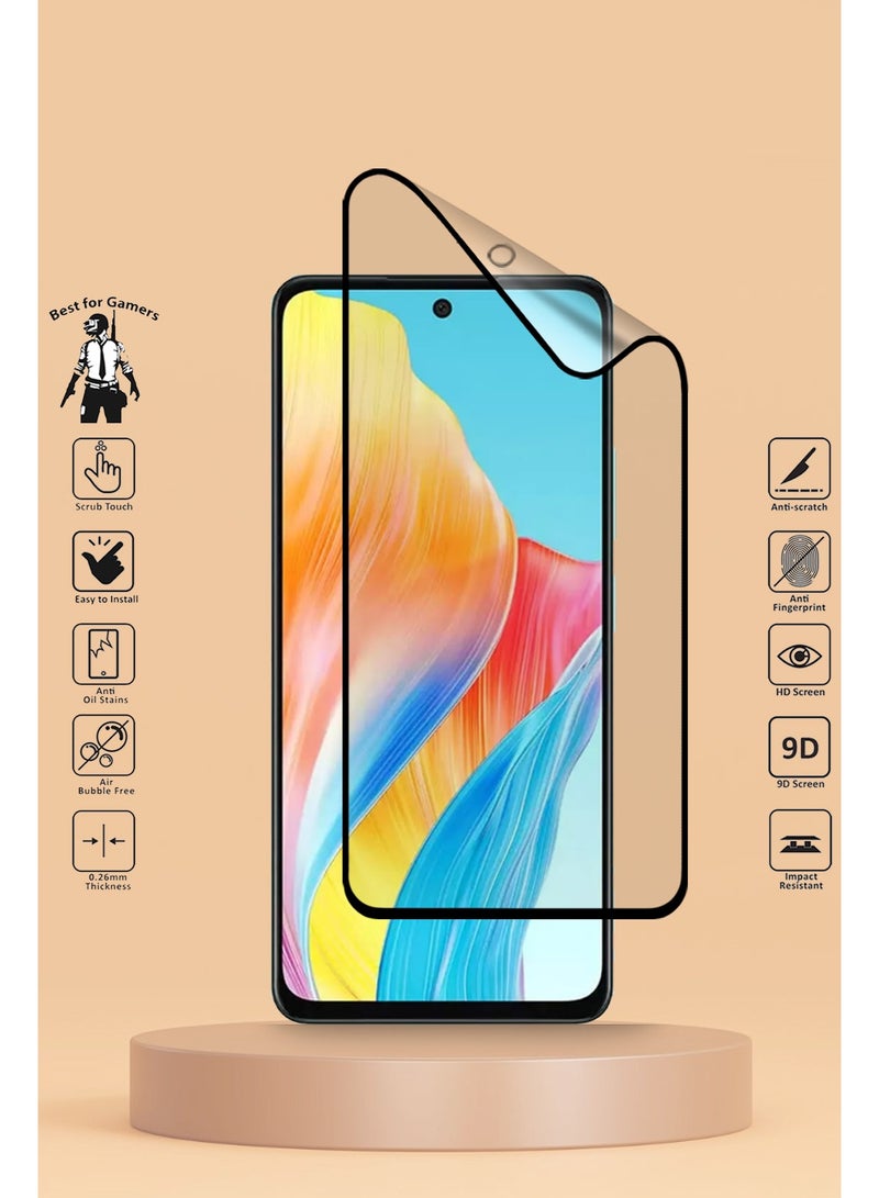Techie غشاء واقي شاشة سيراميكي غير لامع 9D لهاتف Oppo A58 - ملمس ناعم ومضاد لبصمات الأصابع وخالٍ من الفقاعات - Image 2