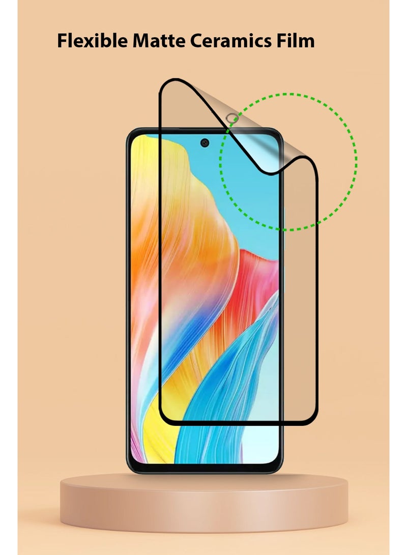 Techie غشاء واقي شاشة سيراميكي غير لامع 9D لهاتف Oppo A58 - ملمس ناعم ومضاد لبصمات الأصابع وخالٍ من الفقاعات - Image 4