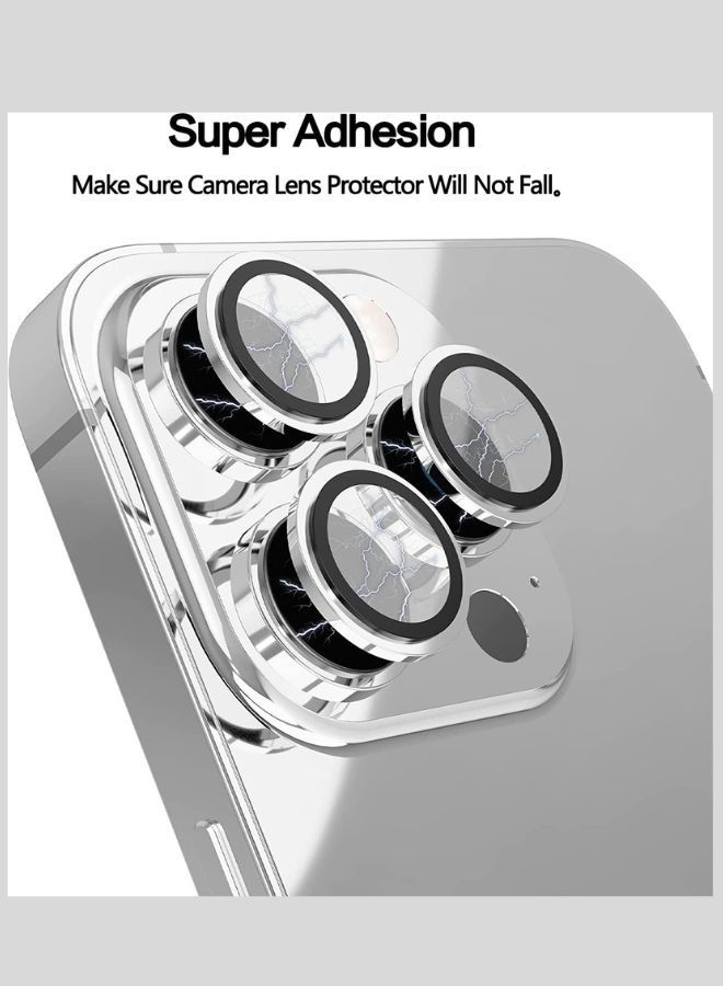 Camera Lens Protector.9h Glass Individual Ring  For iPhone 13 Pro / SILVER - Image 3