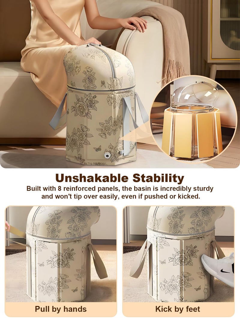 COBOPANDA Foot Bath Basin Portable Travel Collapsible Foot Basin Folding Foot Bath Tub Soaking Feet Bucket for Camping Washing Fully Wrapped Knee Fumigation - Image 5
