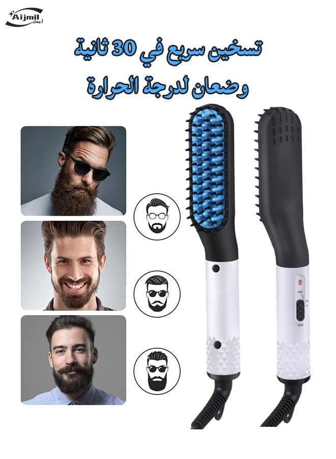 general Men's Portable Hair Straightening Comb, 170-190°C Adjustable Temperature, Ceramic Heating Plate, PTC Material, Wet  Dry Use, Fast Styling - Image 1