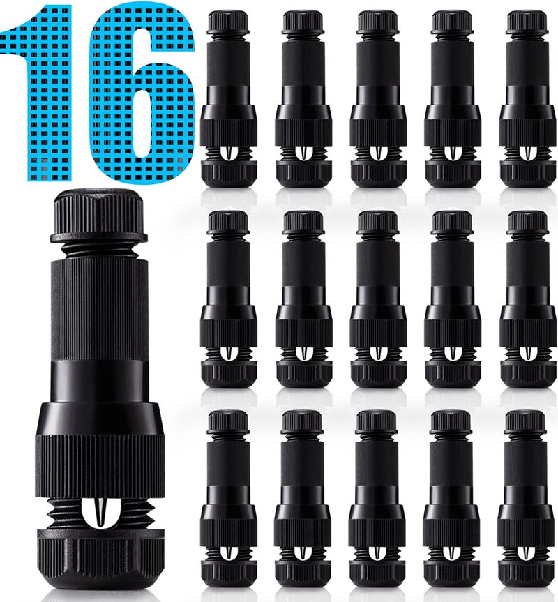 SUNVIE Low Voltage Fastlock Landscape Lighting Wire Connector Outdoor 12-14 Gauge Cable Connectors for Landscape Path Lights Work with Malibu Paradise Moonrays and More (16 Pack) - Image 1