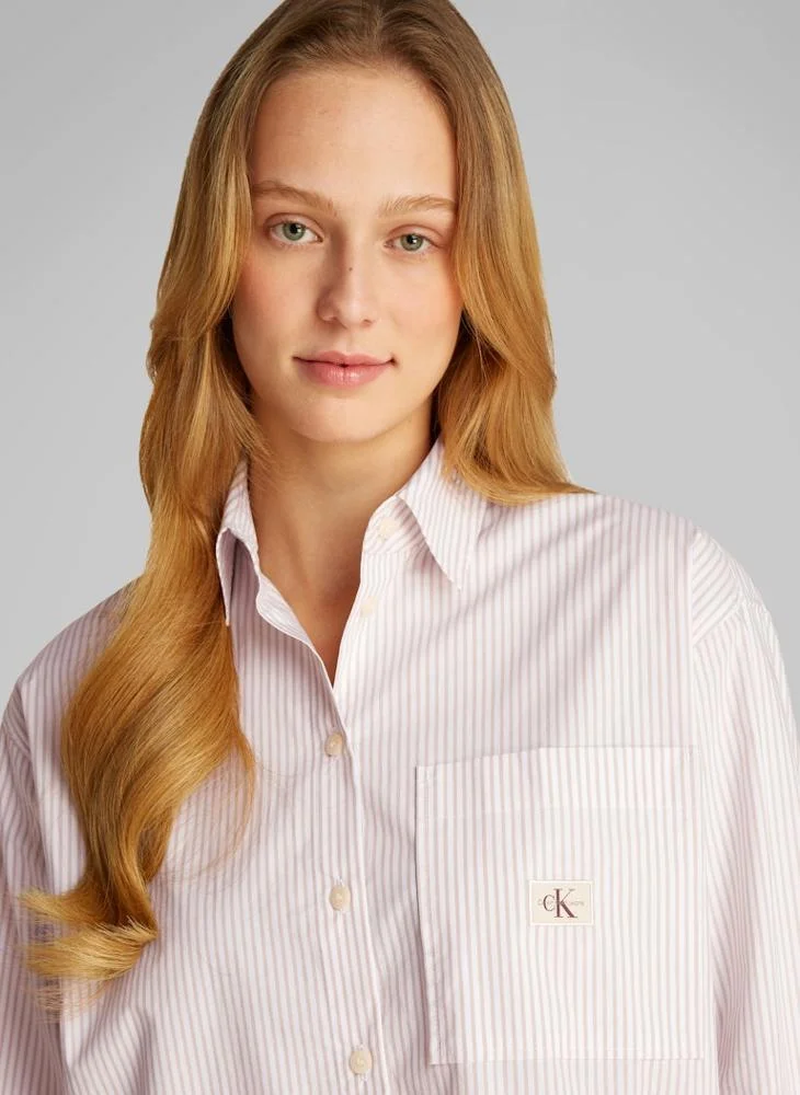Calvin Klein Jeans Logo Print Button Down Shirt
