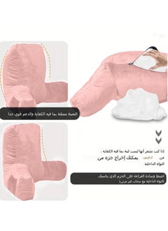 General CENYEDA Reading Pillow with Shredded Memory Foam for Kids, Sit Up Floor Gaming Chair Bed Pillow with Faux Fur Washable Cover –34x21 inches (Pink)  - Image 3