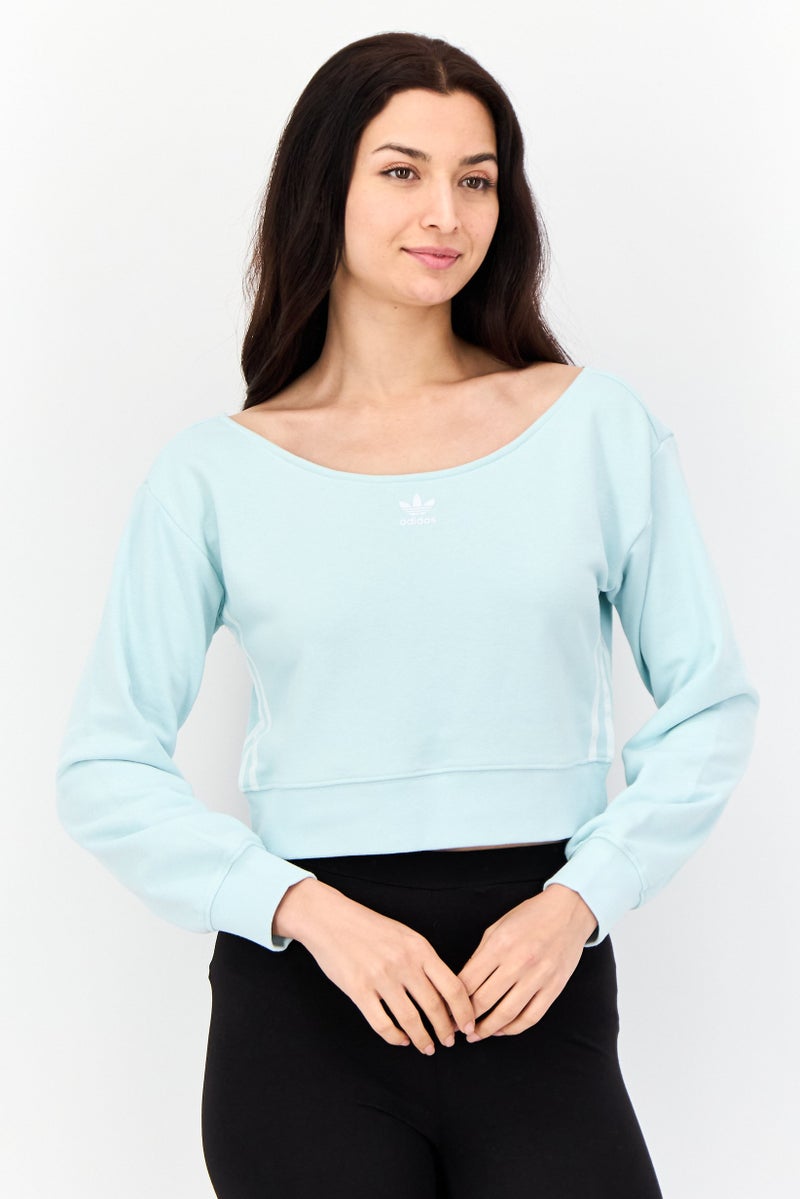 Women Sportswear Fit Long Sleeve Outdoor Top, Turquoise