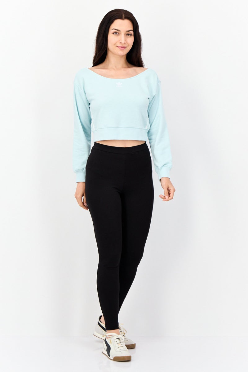 Women Sportswear Fit Long Sleeve Outdoor Top, Turquoise