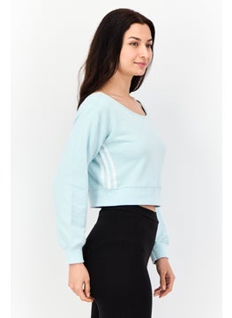 adidas Originals Women Sportswear Fit Long Sleeve Outdoor Top, Turquoise  - Image 2