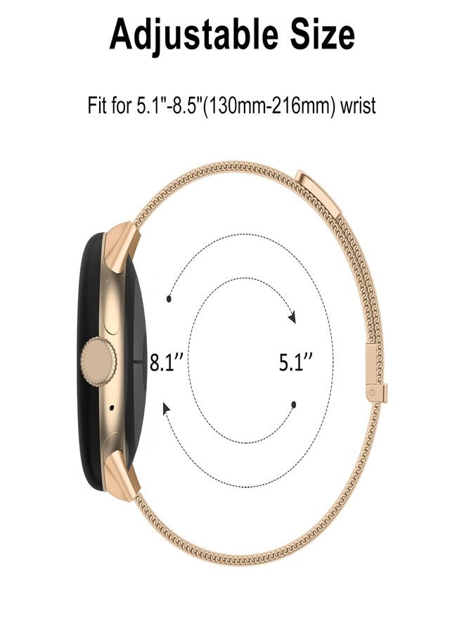 Meliya Metal Band for Google Pixel Watch 3 41mm / Pixel Watch 2 Band / Pixel Watch Bands for Women Men, Stainless Steel Mesh Loop Adjustable Wristband Replacement Strap for Google Pixel Watch 3 41mm/Pixel Watch 2/Pixel Watch - Image 4