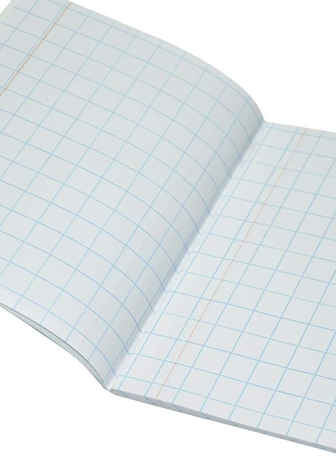 FIS Exercise Book, Size 16.5x21cm, 100 Pages, 15mm Square Line Ruling with Left Margin, Packet of 12 Pieces, Neon Blue Color- FSEBSQ15100N - Image 2