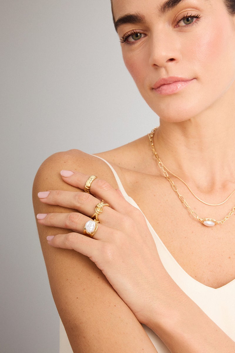 DeFacto Gold Woman Woman 3 Piece Rings Casual - Image 1