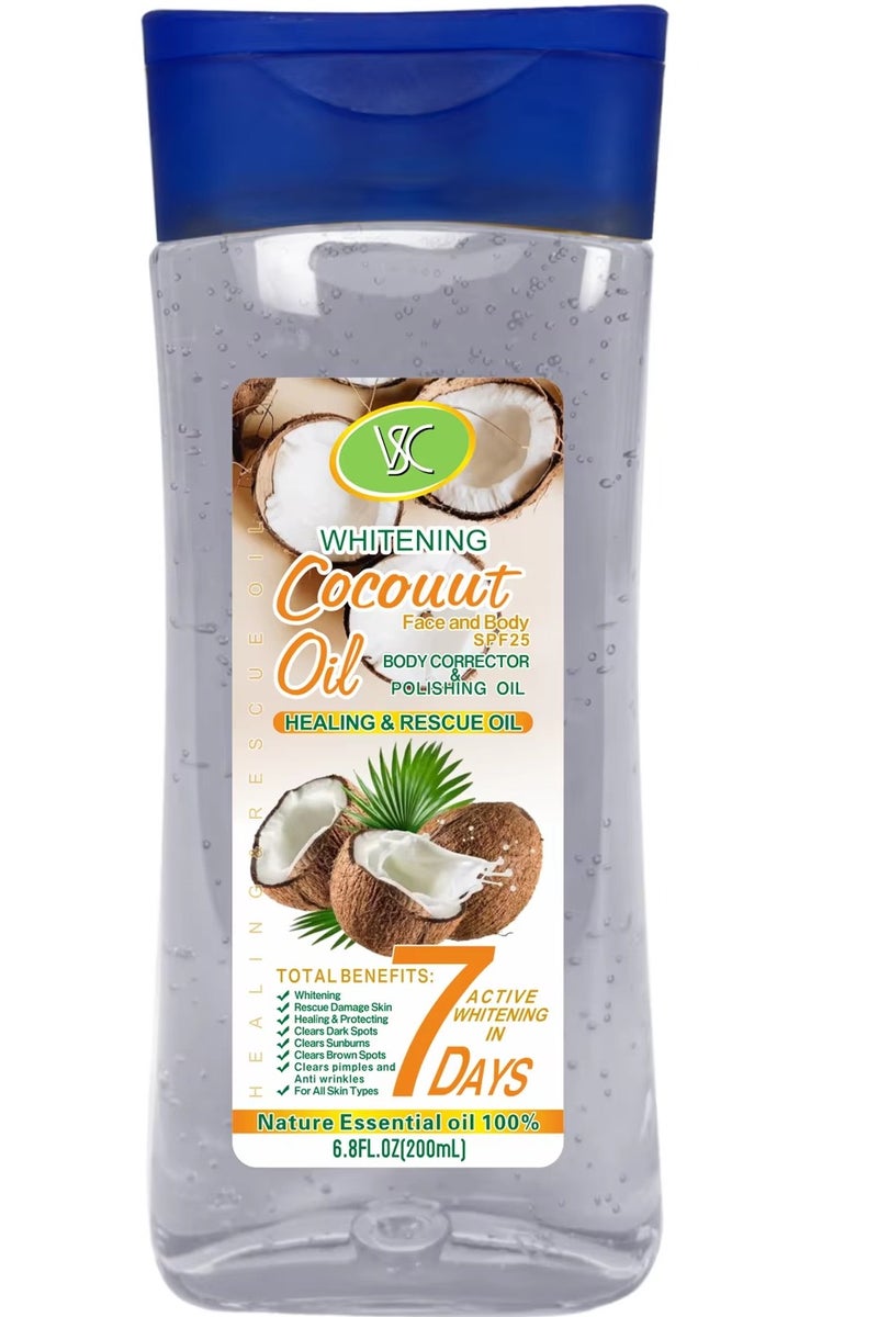 في إس سي زيت جوز الهند لتبييض وشفاء وإنقاذ الوجه والجسم 200 مل