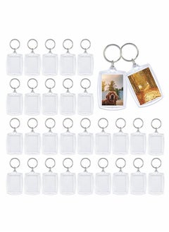 30 Pack of Double-Sided Blank Acrylic Photo Keyrings with Split Rings - Clear Keychains for Crafting and Gifting Family and Friends (4 x 5.5cm)