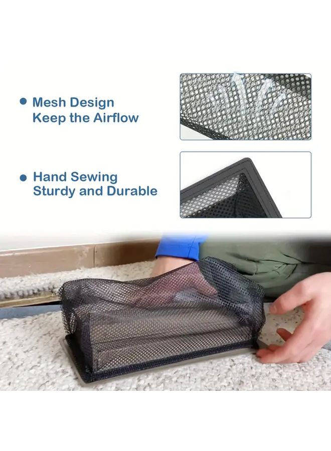 قطعتان أسودان من فلتر فتحة التهوية بشاشة شبكية تمنع الحشرات وشعر الحيوانات الأليفة والبقايا، بإغلاق سحابي سهل - Image 5