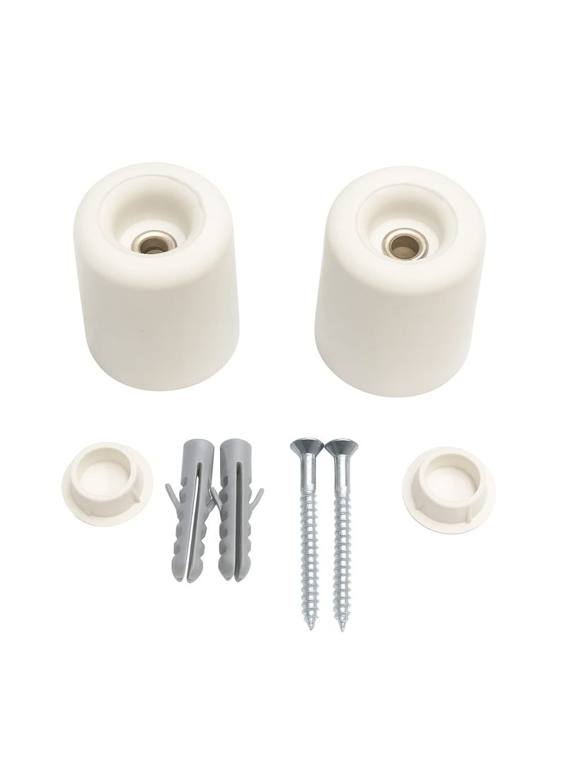 مصدّ باب جداري مطاطي-سدة باب ارضي و سدة ياب جداري | مصدّ باب قوي مع مسامير | مانع اصطدام الباب | مصدّ باب أبيض – 4.5 سم × 3.5 سم - Image 1