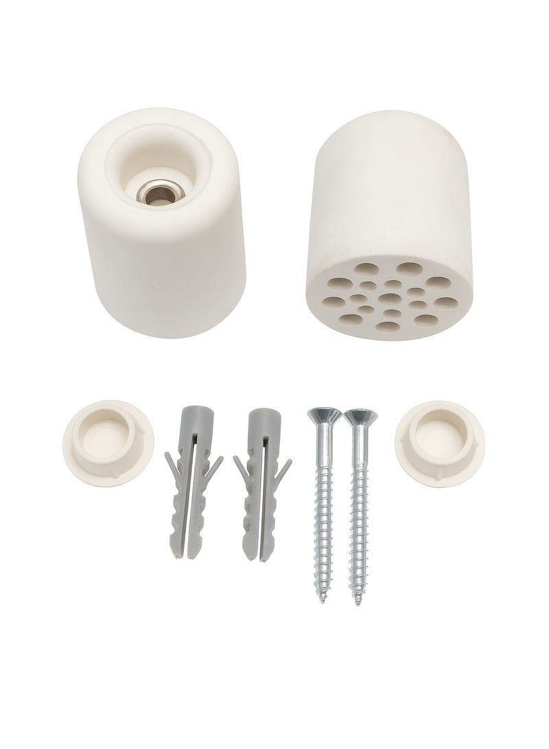 مصدّ باب جداري مطاطي-سدة باب ارضي و سدة ياب جداري | مصدّ باب قوي مع مسامير | مانع اصطدام الباب | مصدّ باب أبيض – 4.5 سم × 3.5 سم - Image 2