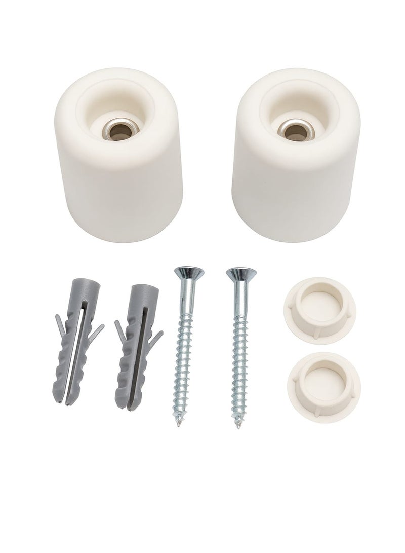 مصدّ باب جداري مطاطي-سدة باب ارضي و سدة ياب جداري | مصدّ باب قوي مع مسامير | مانع اصطدام الباب | مصدّ باب أبيض – 4.5 سم × 3.5 سم - Image 4