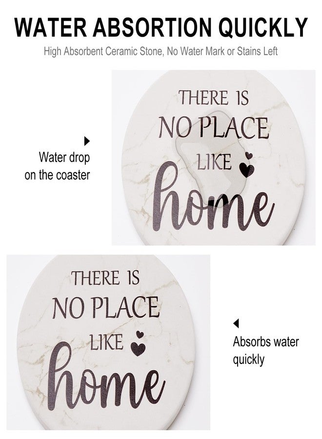 Deceram Housewarming Gifts for New Home Farmhouse Decor Coasters Set of 6 Pack Ceramic Coasters for Coffee Table Cup Coasters Modern House Warming Gift Decorations Cute Marble Drink Coasters Set - Image 4