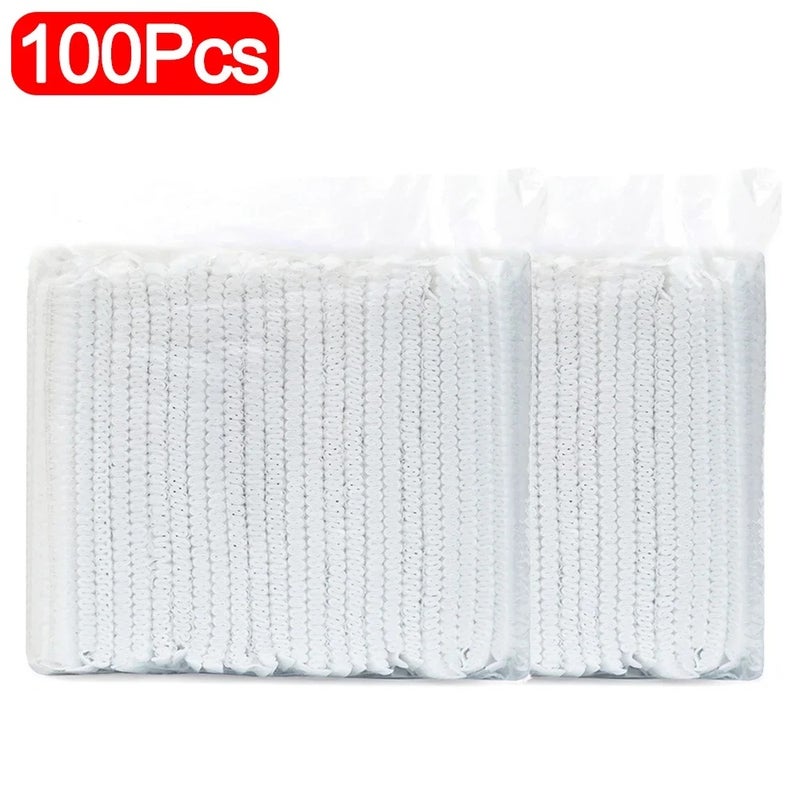 100-50pcs Non Woven Fabric Head Cover Disposable Stretch Net Hair Hat Bouffant Caps Cooking Dust Strip Hat For Kitchen Bathroom - Image 1