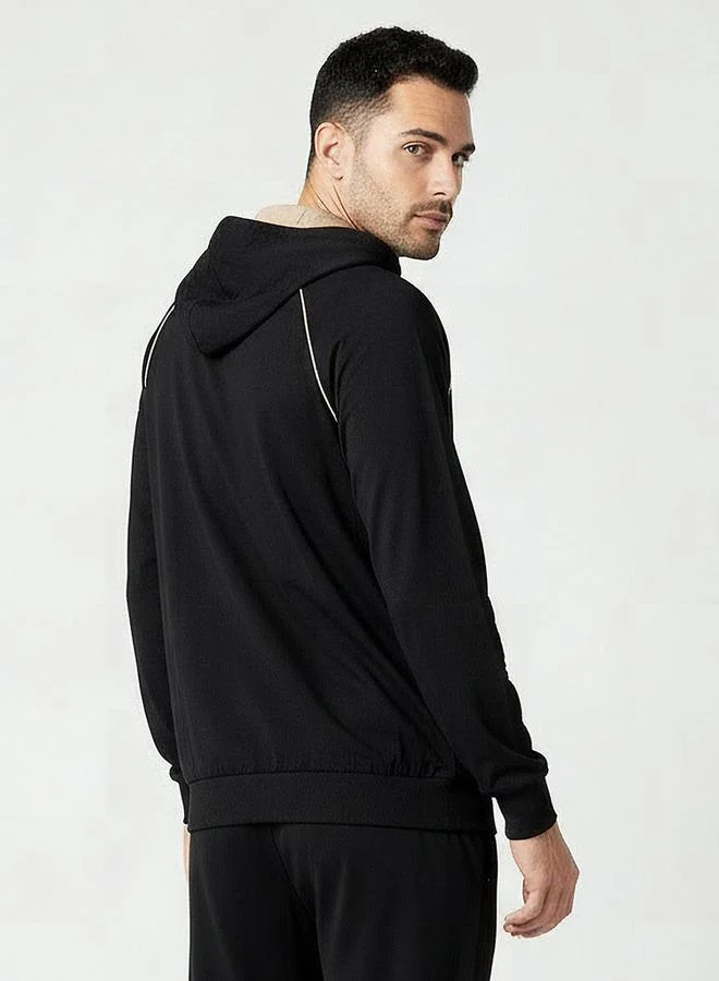 Splash FAV  Men Piping Accent Zip Through Hoodie for Men | Best Price UAE