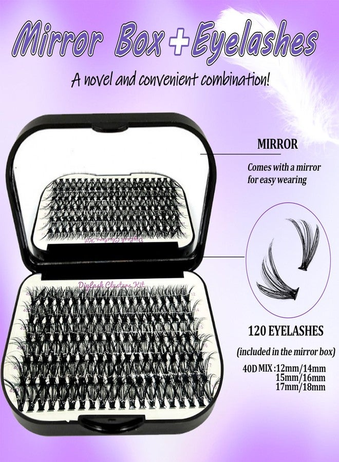 DNSGOOR DIY Lash Extension Kit 804Pcs D Curl Individual Lash Clusters Eyelashes Extension Set with Mirror Lash Storage Box Lash Bond&Seal Glue Remover Tweezers Lash Brush Applicator - Image 4