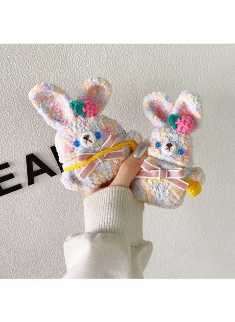 Airpods 4 Headphone Protective Case Cartoon Plush Doll For Apple1/2/3 Gen Pro Wireless Bluetooth Soft-Color:Plush Soft Shell-bag Rabbit-Model:Airpods (third Generation) Protective Case