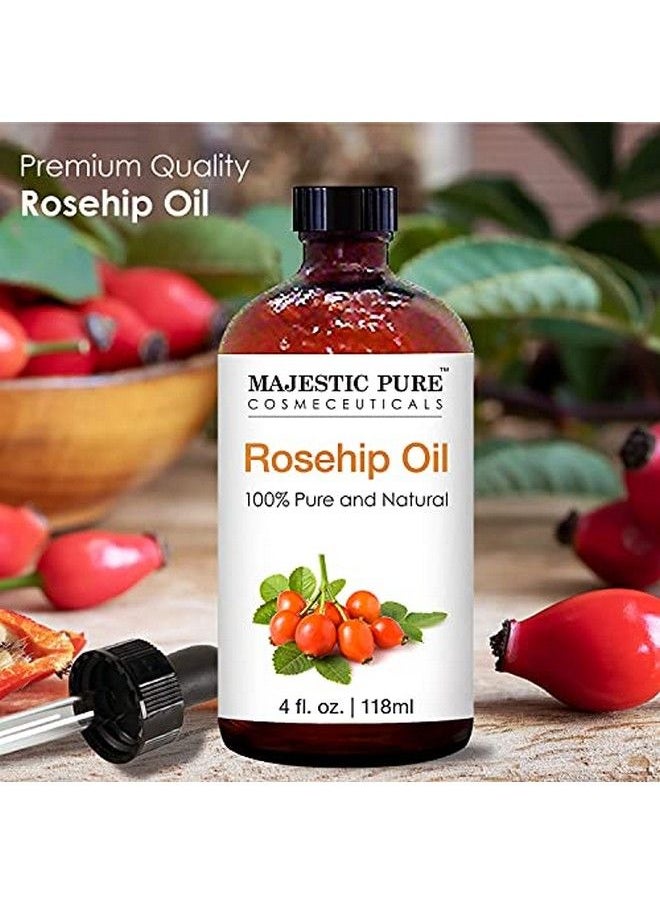 Majestic Pure - Rosehip Oil For Face Nails Hair And Skin Pure & Natural Cold Pressed Premium Rose Hip Seed Oil 4 Fl Oz - Image 1