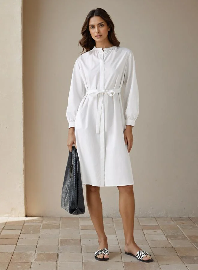 Splash FAV Shirt Knee-Length Dress with Waist Tie-Up