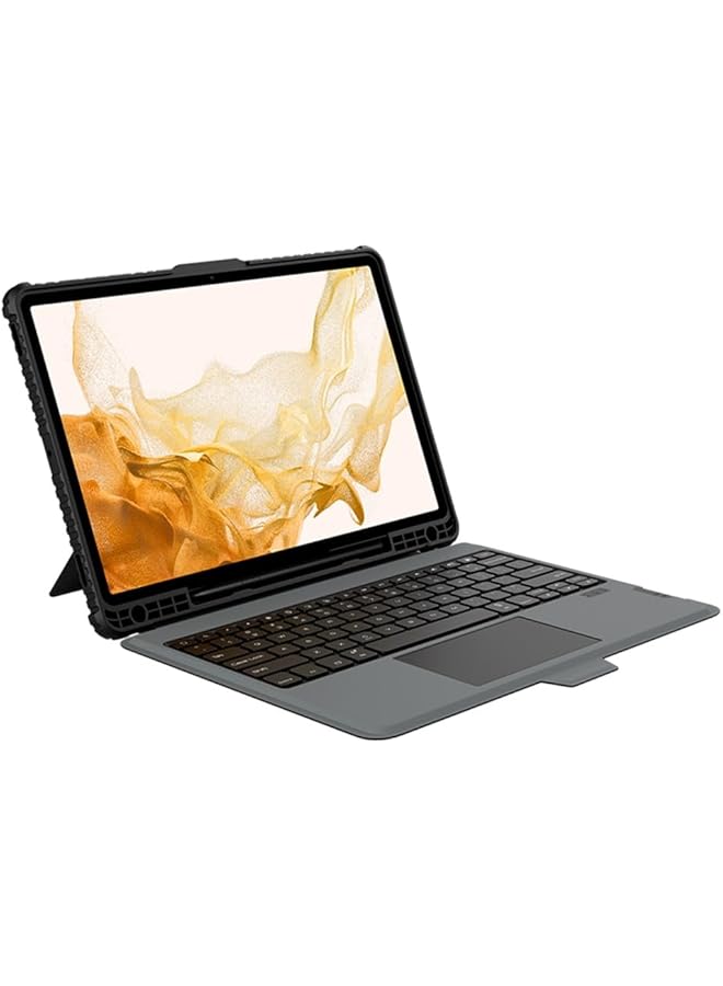 Nillkin Bumper Combo Keyboard Case Designed For Samsung Galaxy Tab S8 Plus S7 Plus S7 Fe Pen Holder Shockproof Cover Stand Trackpad And Removable Keyboard - Black - Image 1