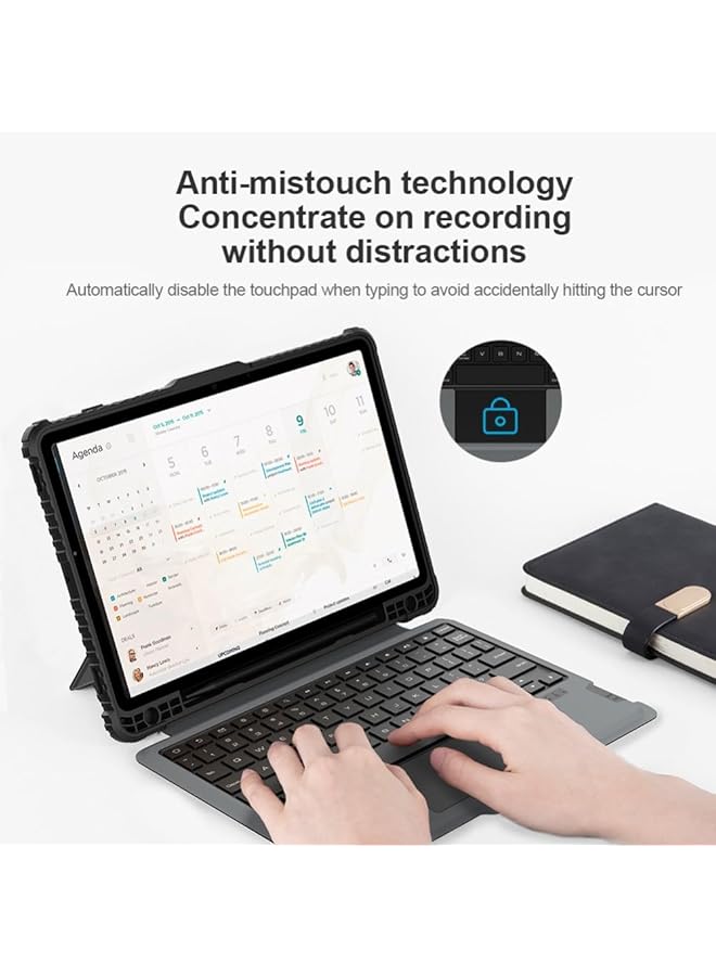 Nillkin Bumper Combo Keyboard Case Designed For Samsung Galaxy Tab S8 Plus S7 Plus S7 Fe Pen Holder Shockproof Cover Stand Trackpad And Removable Keyboard - Black - Image 5