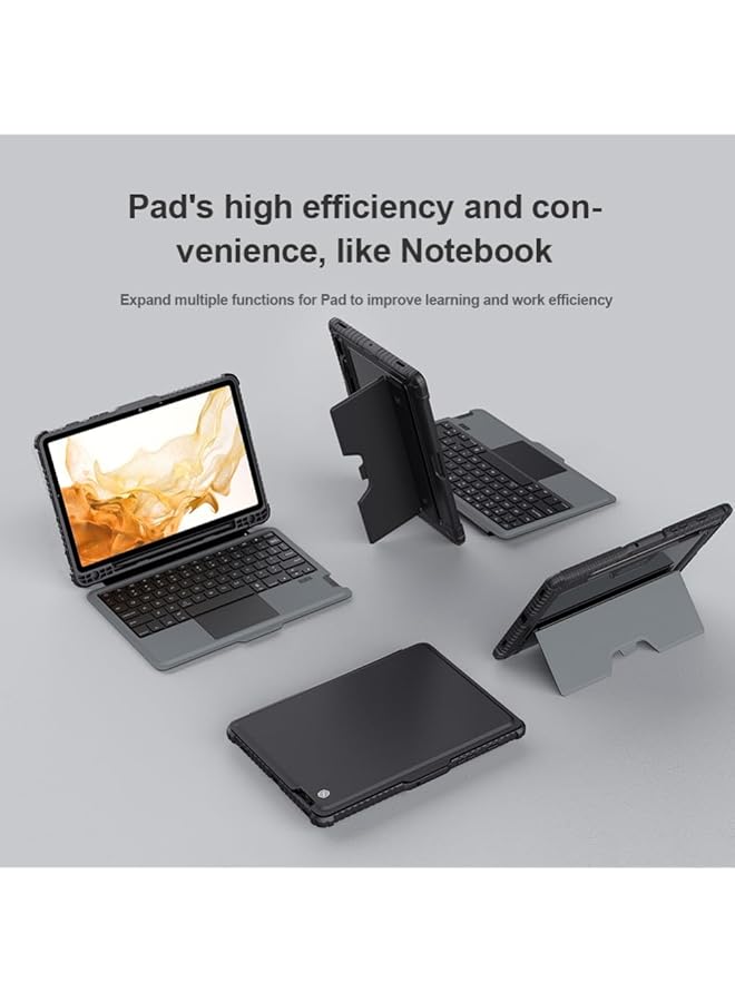 Nillkin Bumper Combo Keyboard Case Designed For Samsung Galaxy Tab S8 Plus S7 Plus S7 Fe Pen Holder Shockproof Cover Stand Trackpad And Removable Keyboard - Black - Image 4