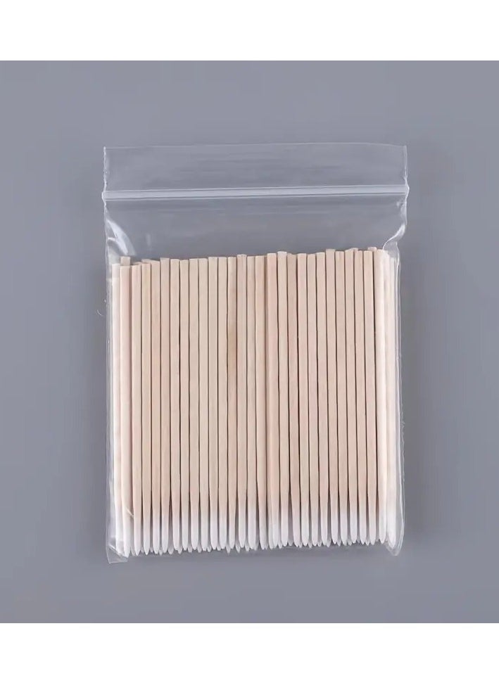 ORiTi - 100pcs Microblading Cotton Swabs Pointed Tip Wood Stick Applicator Tattoo Permanent Supplies Makeup Cosmetic Applicator Sticks - Image 1