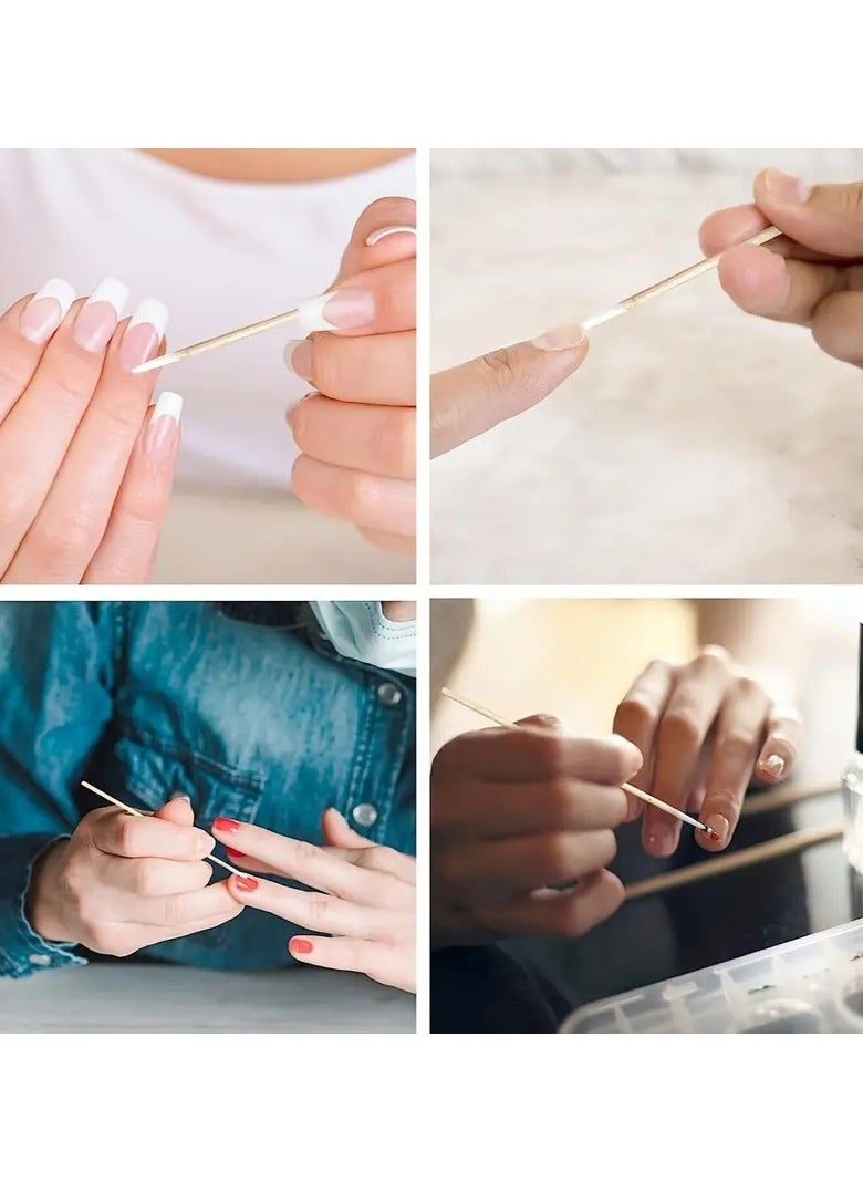 ORiTi - 100pcs Microblading Cotton Swabs Pointed Tip Wood Stick Applicator Tattoo Permanent Supplies Makeup Cosmetic Applicator Sticks - Image 1
