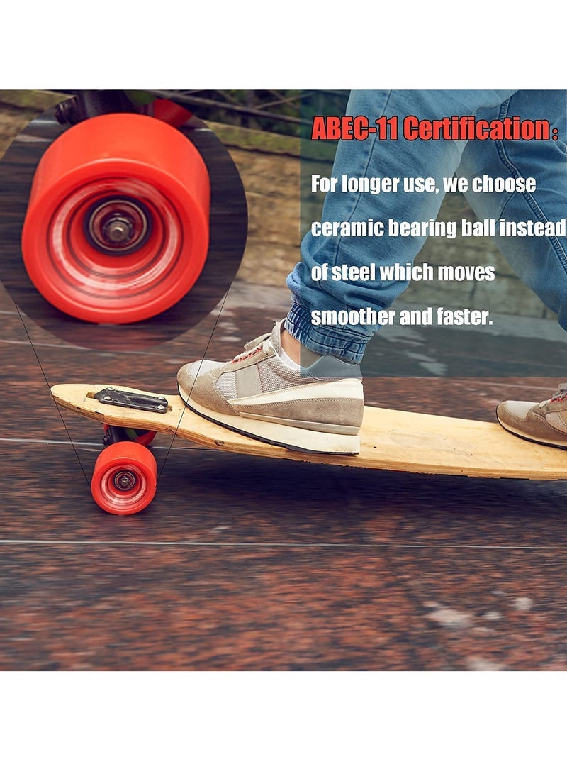 Captaintech Bearing, 8 Pcs Ceramic Skateboard Bearings High Speed Double Shielded 608 RS ABEC-11Miniature Ball Bearings for Motor, Skateboards, Inline Skates, Scooters (8*22*7 mm) - Image 3