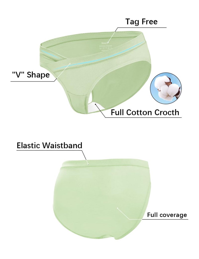 Molasus Cotton Crossover Maternity Underwear Under Bump Pregnancy Bikinis Panties Pack of 6,Multicolor,Large - Image 5