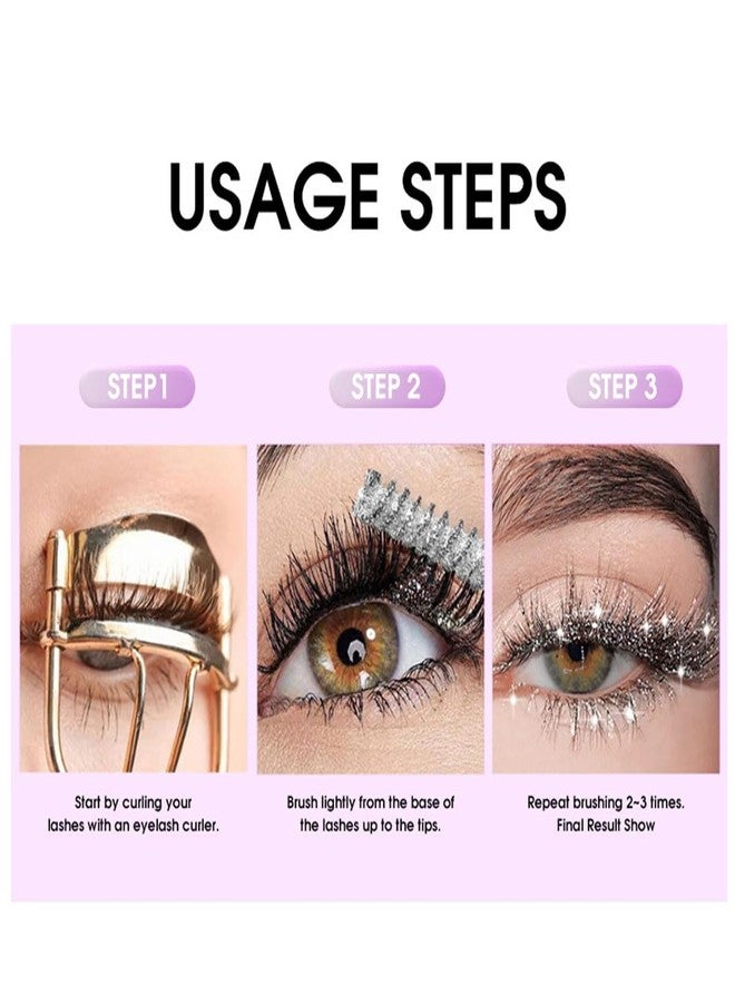 Baorder 3PCS Glitter Mascara for Eyelashes - Waterproof Long Lasting Silver, Gold, Purple Diamond Sparkly Lengthening Volumizing Colorful Mascara for Party, Wedding, Stage Makeup - Image 2