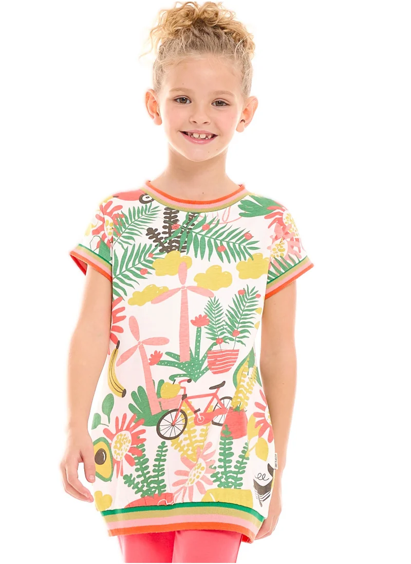 victor and jane Girls All-Over-Print Long Top Tee