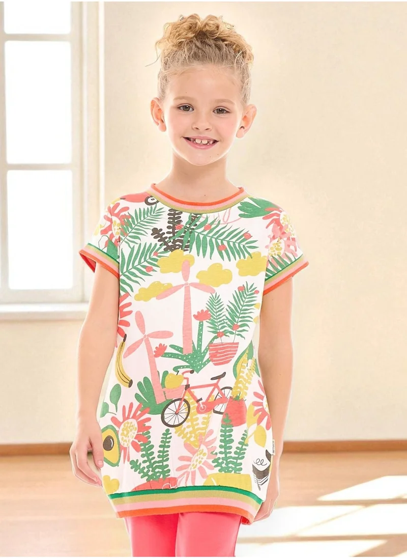 victor and jane GIRLS Long Top With All Over Print