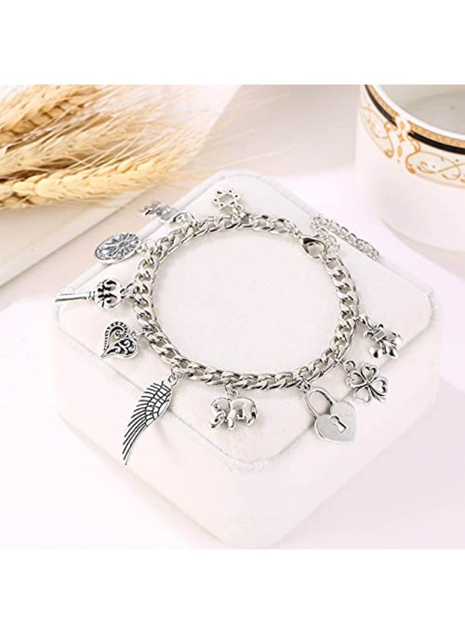Creative Silver Charm Bracelets Personalized Link Bracelet Jewelry for Women and Teens Girls - Image 4