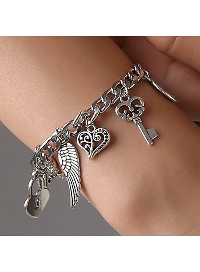 Creative Silver Charm Bracelets Personalized Link Bracelet Jewelry for Women and Teens Girls - Image 2
